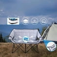 thumbnail image 3 of Oversized Outdoor Double Camping Chair with Strap, Heavy Duty Padded Portable Folding Loveseat for Adults, 2 Person Camping Couch with Cup Holders, Glass Holders, Back Storage Bag, Gray, 3 of 8
