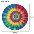 thumbnail image 6 of Colorful Rainbow Tie Dye Spiral Pattern Round Tablecloth 60"x60",Wrinkle Wipeable Table Cloth for Kitchen Dining Room Picnic Patio Party, 6 of 6