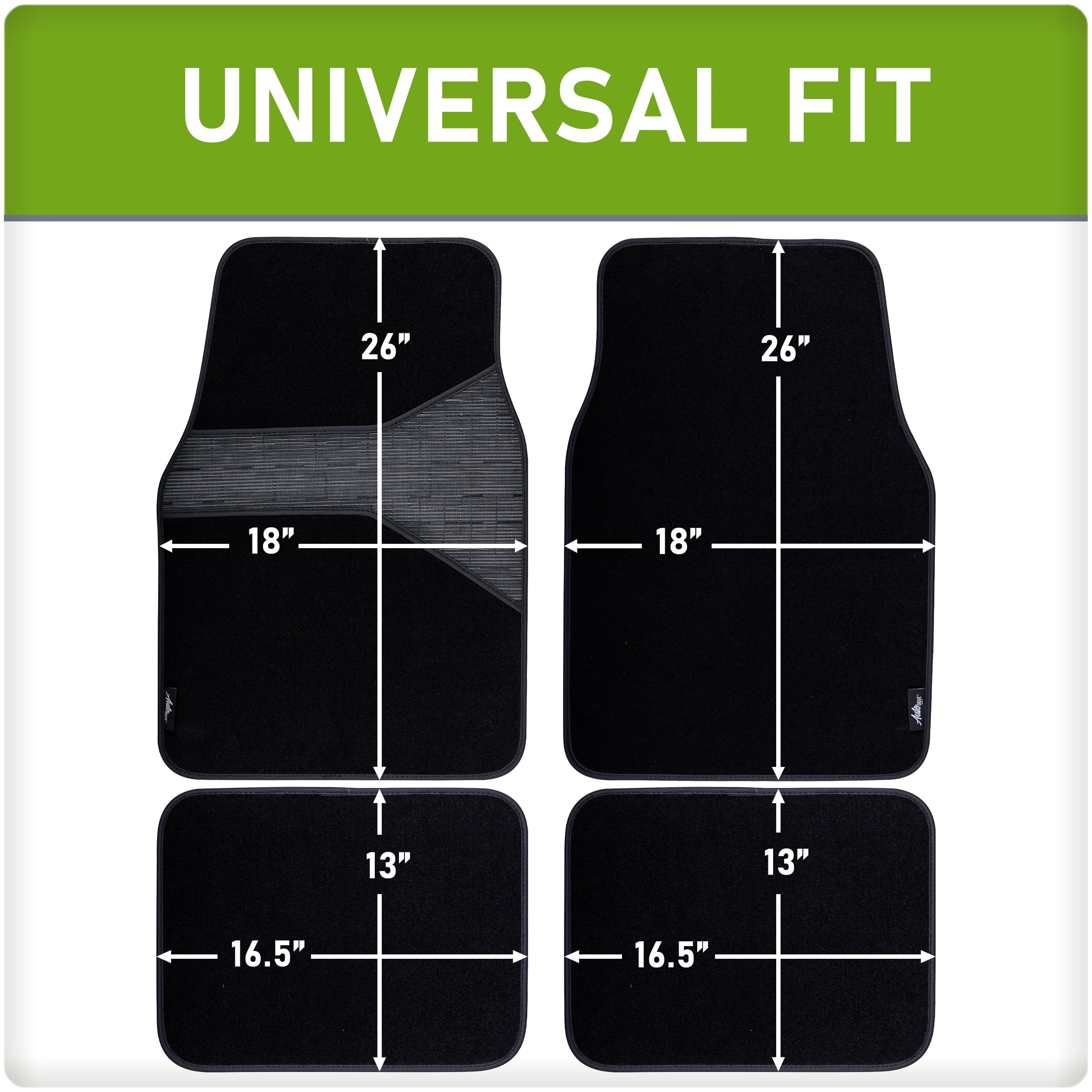 Auto Drive 4-Piece Black Repreve Carpet Floor Mats