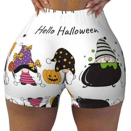 Workout Shorts Women  Halloween Happy Old Man A Biker Shorts for Women Running Gym Spandex Shorts Tummy Control