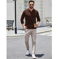 thumbnail image 3 of COOFANDY Long Sleeve Polo Shirts for Men Knit Polo Sweater Lightweight Ribbed Pullover Sweater, 3 of 6