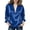 Blue, variant on Women's Tops Long Sleeve V Neck Casual Pullover Loose Color Turndown Collar Satin Shirt Blouse,Long Sleeve Shirts for Women Wine M