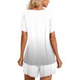 thumbnail image 6 of Two Piece Sets for Women Summer Plus Size Fashion Casual Round-Neck Short Sleeve Two-Piece Comfortable Home Pajamas Sports Set, 6 of 7