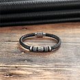 thumbnail image 3 of pulsera En Cuir Noir Et Perles En Acier Inoxydable, 3 of 5