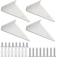 thumbnail image 1 of Dww-shelf Bracket, 4 Pieces, White Triangle Invisible Iron Heavy Duty Wall Floating Bracket For Shelves In Kitchen Study Garden (130140), 1 of 4