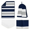 thumbnail image 2 of Stripe Navy and Gray 4 Piece Microfiber Crib Bedding Set by Sweet Jojo Designs, 2 of 6