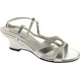 thumbnail image 2 of Benjamin Walk 848231018490 Touch Ups Womens Regina Wedge Sandal, Silver - Medium 6.5, 2 of 8