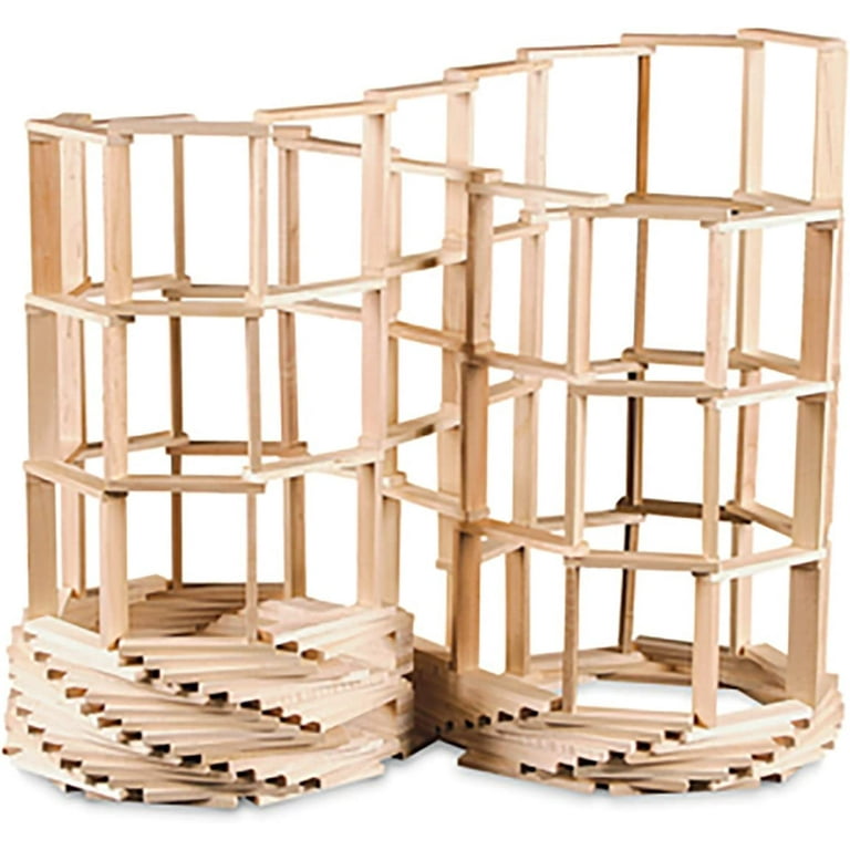 MindWare KEVA Structures 600 Planks Free Form 3D Building kit for Kids Create Your own Architecture Designs with Simple Wood Blocks