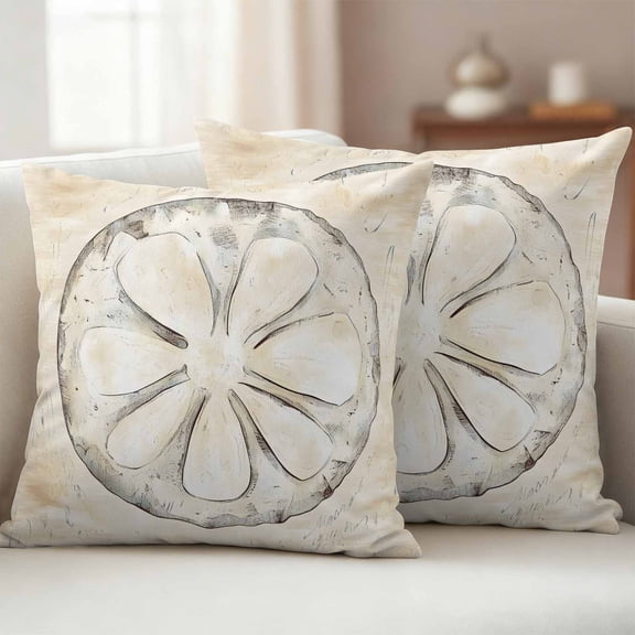 Pack of 2 Outdoor Pillow Covers 26x26 Inch Waterproof Sand Dollar Coastal Throw Pillow Covers,Decorative Couch Pillow Case Sham Summer Beach Beige Sea Pillowcases Cushion Covers for Patio Garden