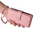 thumbnail image 5 of SaniMore Case for Samsung Galaxy S22 Ultra 6.8", PU Leather Zipper Wallet + Card Holder + Detachable Wrist Strap Kickstand Magnetic Clasp 360°Full Protective Shockproof Anti-drop Business Case, Pink, 5 of 13