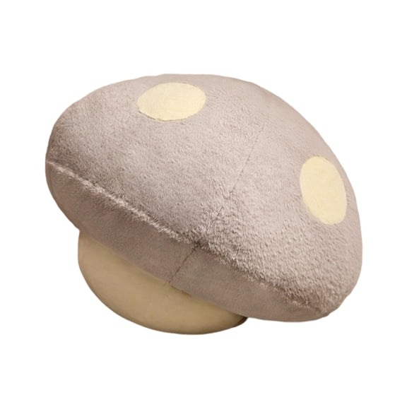 Ultra-Soft Mushroom Plush Pillow, Stuffed Cushion with Polka Dot Design, Cozy Floor Seat and Decorative Throw Pillow for Living Room and Bedroom Decor,Light Gray