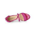 thumbnail image 5 of BLISSFUL STEP Women's Shoes Glitter Crisscross Strap Block Heel Sandals Hot Pink 11, 5 of 8