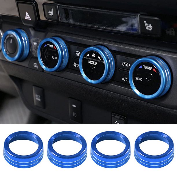 4 Uds. Ajuste de anillo de perilla de interruptor de Audio y aire acondicionado para Toyota Tacoma 2016-2022