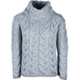 thumbnail image 5 of Aran Supersoft Chunky Sweater 100 % Premium Merino Wool Women's Cowl Neck Jumper Cable Knitted Pullover Made in Ireland, 5 of 7