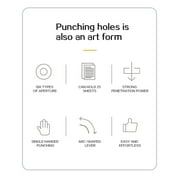 Matoen Single Hole Puncher, Circle Paper Punches Handheld Hole Paper Punch Puncher with 8 Sheet Capacity Office Perforating Machines for Craft Paper Tags Clothing Ticket