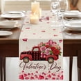 thumbnail image 3 of Table Runners 72 Inches Long Dress Scarves, Valentine's Day Farmhouse Kitchen Table Runner, Coffee Tablerunners, Red Roses Car Love Hearts Romantic Burlap 18x72 Inch, 3 of 9