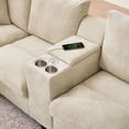 thumbnail image 6 of Soscana 116" Chenille Oversized U Shaped Modular Sectional Sofa for Living Room,4 Seater Couch with Multifunctional Console & USB Ports & Cup Holders,Comfy Sofa with Double Chaise and Storage,Beige, 6 of 16