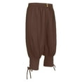 thumbnail image 6 of XIAOCHA Cropped Pants for Men Loose Fit Elastic Waist Pants Retro Casual Short PantsBrownL, 6 of 8