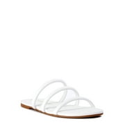 Melrose Ave Women's Faux Leather Three Strap Sandals