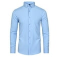 thumbnail image 4 of QATAINLAV Dress Shirts for Men Long Sleeve Wrinkle-Free Formal Shirts Wedding Dating Business Casual Button Down Shirt Gifts for Mom Light Blue XXL, 4 of 5