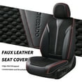 thumbnail image 3 of Coverado Luxury Car Seat Covers, 2 Seats Stylish Design Seat Protectors, Universal Fit for Most Cars, Black&Red, 3 of 6