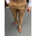 thumbnail image 2 of Men's Solid Color Casual Tappered Formal Pants, 2 of 8
