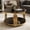 Black + Gold, variant on 31" Mirror Coffee Table, Circular Coffee Table With Asymmetrical Metal Legs, Black