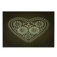 thumbnail image 2 of Chocolate Cutting Board, Romantic Heart Pattern with Dots and Flowers Valentines Day Art Illustration, Decorative Tempered Glass Cutting and Serving Board, Small Size, Brown Beige, by Ambesonne, 2 of 5