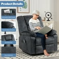 thumbnail image 5 of Power Lift Recliner Chair, Lift Chair for Elderly with Heat and Massage Function, Heavy Duty Reclining Mechanism Electric Sofa with Side Pocket for Living Room Bedroom Home Theater, Grayish Blue, 5 of 9