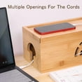 thumbnail image 4 of Extra Large Cable Management Box with Lid, Bamboo Cable Box for Cords, Power Strips or Surge Protectors, Hide Loose Wires Behind TVs, Home, Computers, Office Desks by, 4 of 9