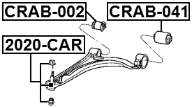 FEBEST CRAB-041 OEM 04743476AI Hydro Rear Arm Bushing Front Arm