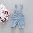 thumbnail image 2 of Baby & Little Boys/girls Water Washed Ripped Soft Denim Overalls, 2 of 6