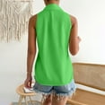 thumbnail image 4 of YDFCWXW Women's Casual Sleeveless Collar Button Down Summer Shirt Blouse Top Green, XL, 4 of 9