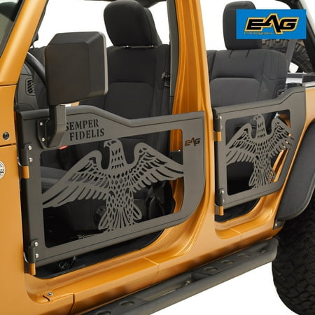 EAG USMC Tubular Door with Side View Mirror Fit for 18-20 Wrangler JL 4 Door
