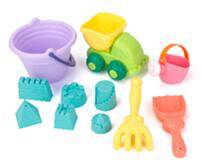 Cars Sand Molds Rake Sand Toy Set with Bucket 11pcs Beach Toys Kid Shovel 