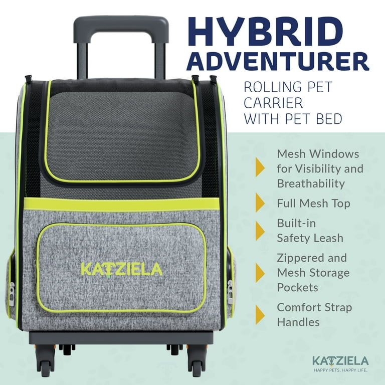 Petsfit Rolling Pet Breathable Carrier with Removeable Wheels for