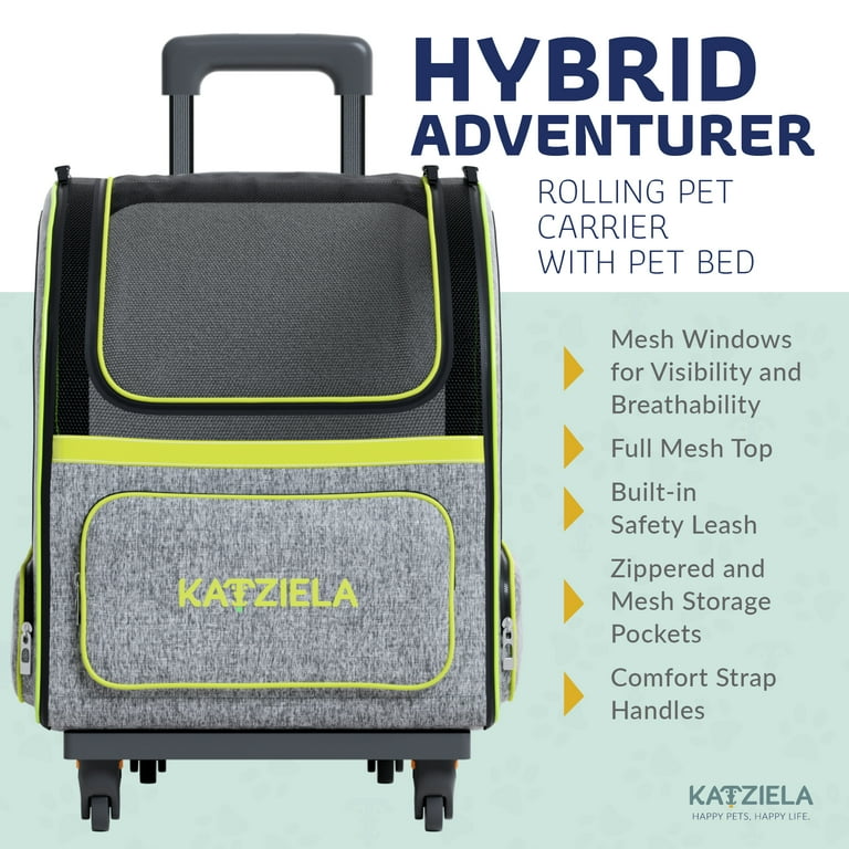 Petsfit Rolling Pet Breathable Carrier with Removeable Wheels for