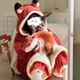 thumbnail image 4 of Pyjama à Capuche en Polaire à Manches Longues pour Femmes avec Imprimé Animal pour l'Hiver, 4 of 9