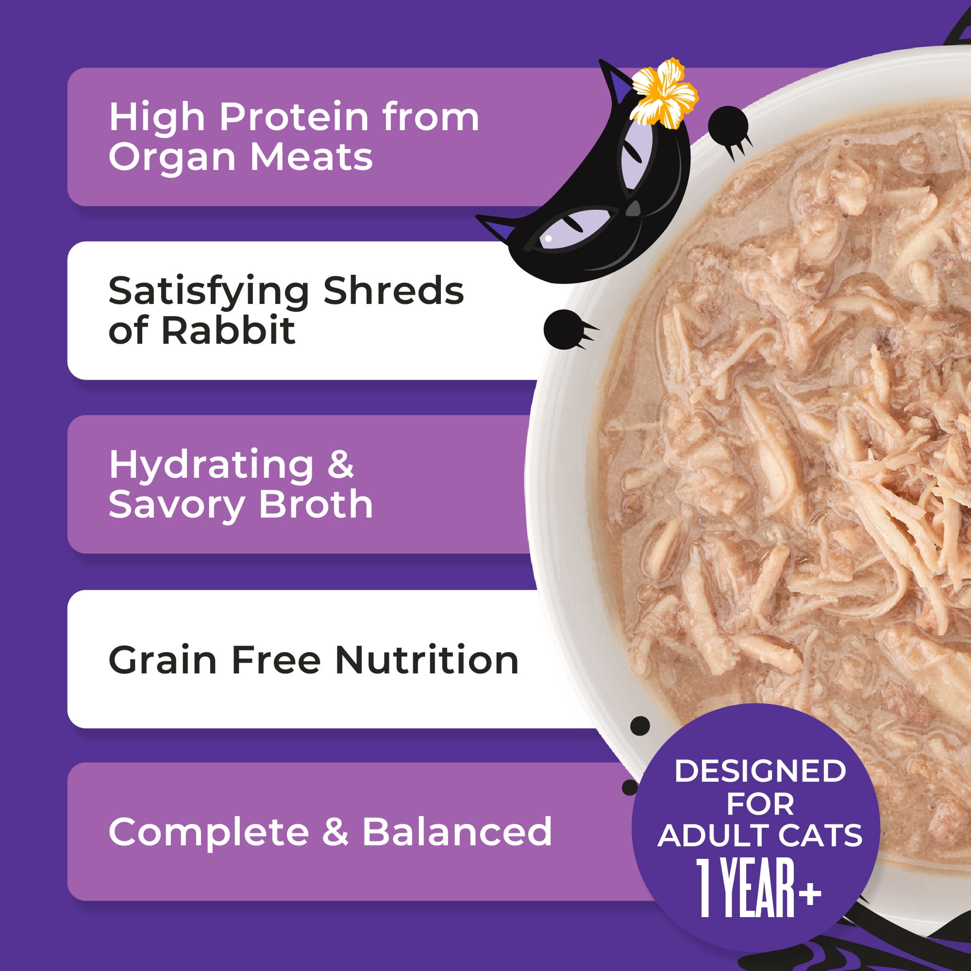(12 pack) Tiki Cat After Dark Shreds Whole Foods Wet Cat Food, Rabbit & Chicken Liver, 3 oz. Can