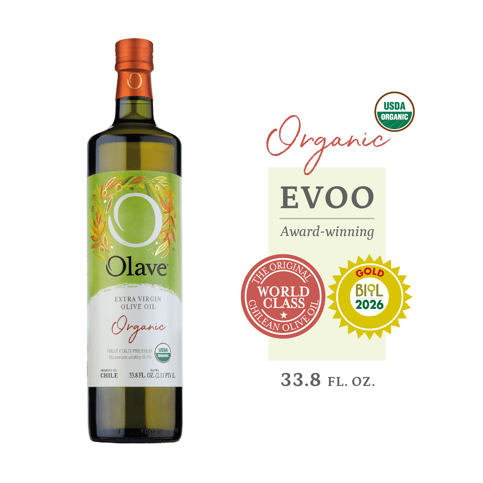 Terra Delyssa Organic Extra Virgin Olive Oil, First Cold Pressed