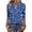 Dark Blue, variant on Women's Fashion Casual Retro Floral V-Neck Decorative Button Three-Quarter Sleeve T-Shirt Top, Elegant Blouse for Women,Red,XL