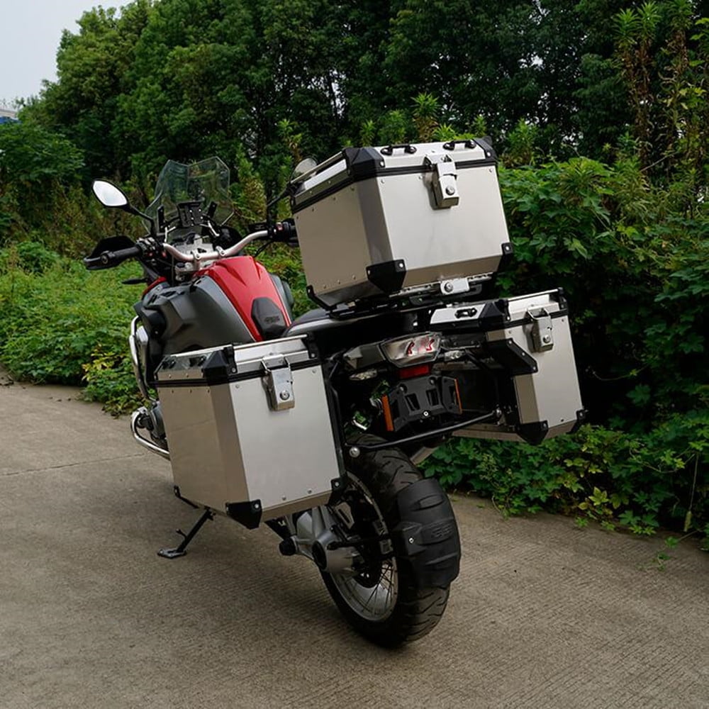 Motorcycle Side Cases Box (Left 58L + Right 52L + Top 50L