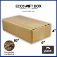 thumbnail image 2 of EcoSwift Brand Premium 10x6x4 Cardboard Boxes Mailing Packing Shipping Box Corrugated Carton 23 ECT, 10"x6"x4", Brown, 75-Pack, 2 of 6