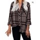 thumbnail image 3 of Minnieouse Camisa de mujer de poliéster con cuello en V a rayas, transpirable, con botones, informal, adorable, elegante, blusas, camisas de Type2 NO2, 3 of 6