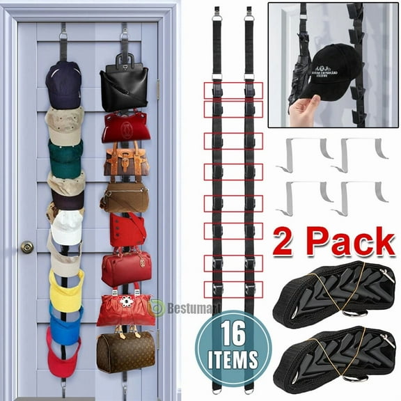 16 Hat Rack Organizer Baseball Holder Storage Hanger Door Wall Bag Cap Organizer