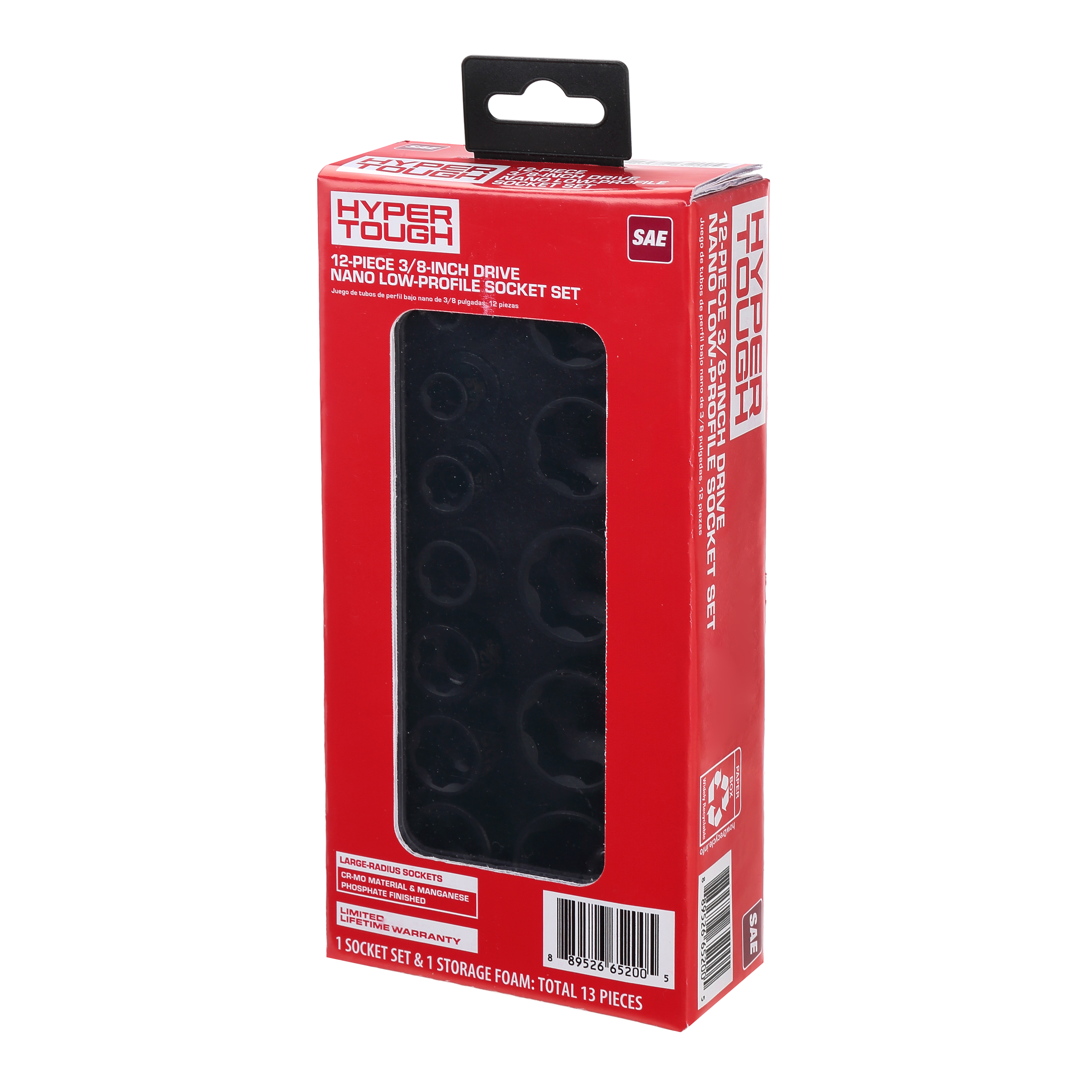 Juego de dados Hyper Tough de perfil bajo, 3/8 pulgada, SAE, 12 piezas 3