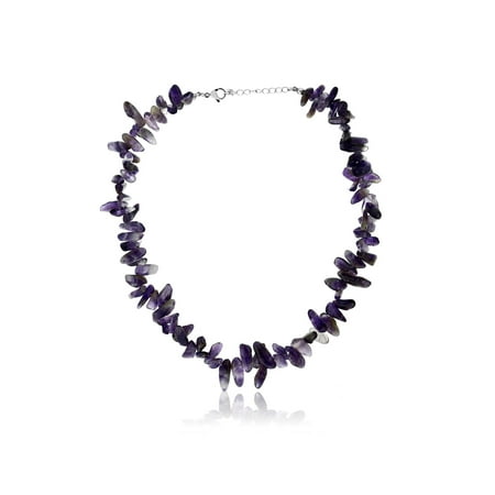 Women's Purple Amethyst Tumble Chip Necklace
