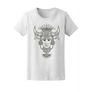 Shaman Woman Ethnic Bull Horns Tee Women's -Image by Shutterstock