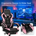 thumbnail image 5 of Gymax Office Computer Desk Chair Gaming Chair Adjustable Swivel w/Footrest Pink, 5 of 10