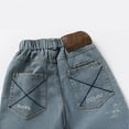 thumbnail image 7 of Tfken Jeans For Boys Toddler Distressed Straight-Leg Elastic Waist Casual Light Blue Trousers Size 5-6 Years, 7 of 7